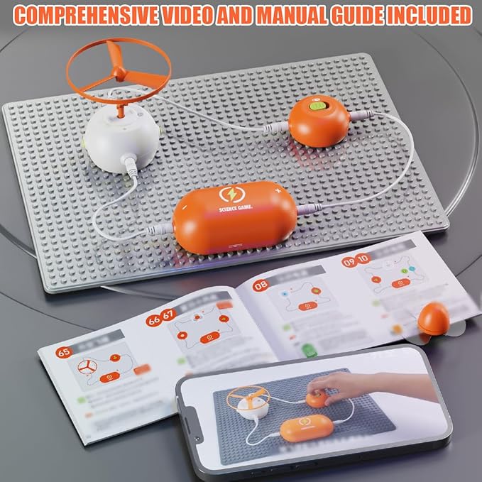 Circuit Kits for Kids - 420+ Electronics Projects, STEM Physics Science Kit with Full Project Manual, Circuits Block Board Educational Toy for Gift for Boys Girls Toddlers Ages 3+