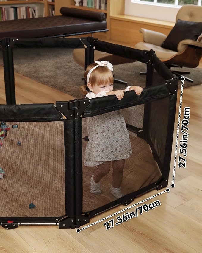 Extra Wide Baby Gate Playpen with Heat-Resistant Mesh,3 Panel Foldable Baby Fence,Indoor/Outdoor Safety Barrier,Dog Playpen & Fireplace Gate