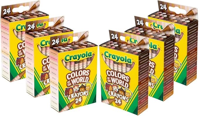 Crayola Bulk Crayon Set, Colors of The World, Multicultural Crayons, School Supplies, 6 Sets of 24 Colors