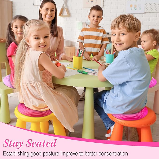 Libima 4 Pcs Wiggle Seat Inflated Wobble Cushion for Sensory Kid 13 Inches Balance Disc Flexible Seating for Classroom Sensory Pad for Chair Wiggle Cushion