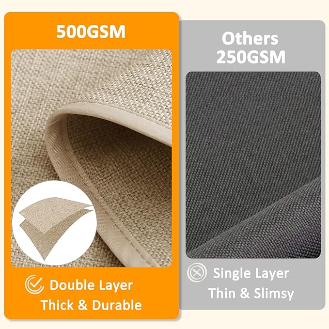 Joywell Beige Remote Control Holder Recliner Armchair Caddy Couch Caddy Sofa Armrest Organizer Linen Fabric Tan Taupe Sofa Arm Chair Caddie with 6 Pocket Storage for Magazine, Tablet, Phone, iPad