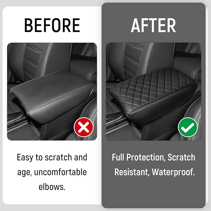Bercicci Center Console Armrest Cover Compatible with Honda 2017-2022 CRV (Include Hybrid) Accessories Leather Material Center Console Liner Protection