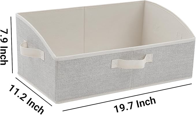 3 Pack Closet Organizers, Foldable Clothes Storage Organizers with Handles, Large Capacity, Sturdy Drawer Storage Boxes for Clothing, Underwear, Books, Shelves, Wardrobe Organizing, Beige