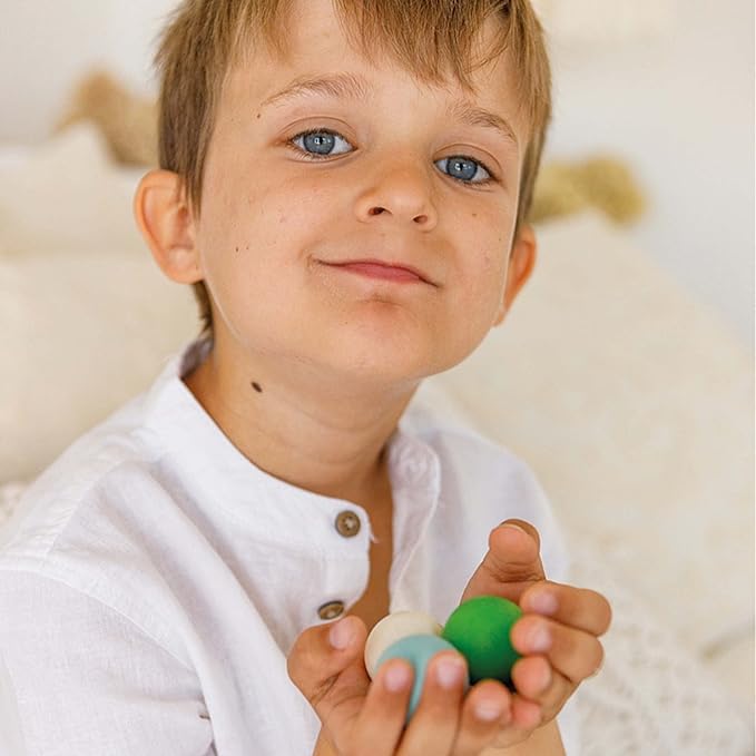 Ulanik Small Wooden Balls for Sorters Toddler Montessori Toys for 1 Year Old + Kids Preschool Wooden Matching Games for Learning Color Sorting and Counting