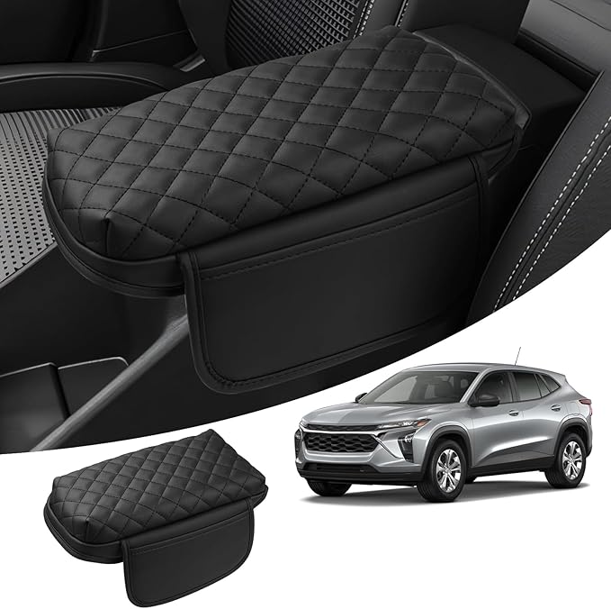 FIILINES Center Console Cover for Chevrolet/Chevy Trax 2024-2026, with Side & Hidden Pockets Armrest Cover Pad Cushion Protector Trax Accessories Armrest Cover Anti-Scratch