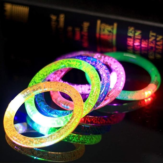 24 Pack Glow In The Dark LED Bracelets Party Favors for Kids Party Supplies Flashing Light Up Bracelet Glow Sticks Party Toys Neon Party Accessory Concert Birthday Party Games Valentines Day Gifts