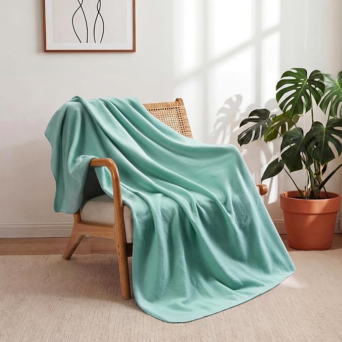 Buryeah 10 Pcs Fleece Blanket Bulk Soft Warm Blankets Cozy Fleece Lightweight Throw Blankets Plush Pet Throw Blanket for Home Bed Sofa Office Wedding Gifts Travel(50" X 60",Gray Blue)