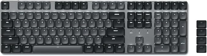 Satechi SM3 Mechanical Keyboard for Mac and Windows, 108 Keys Full Size with White LED Backlit, Wired and Bluetooth for Mac and Windows - Dark Gray/Gray