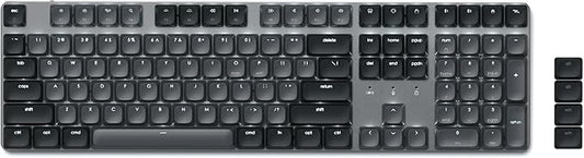 Satechi SM3 Mechanical Keyboard for Mac and Windows, 108 Keys Full Size with White LED Backlit, Wired and Bluetooth for Mac and Windows - Dark Gray/Gray