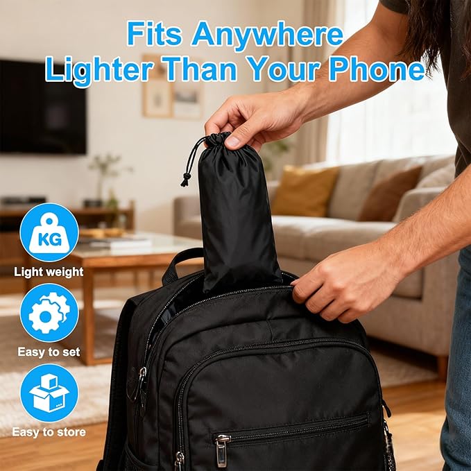 OFFAXE 2-Pack Airplane Travel Footrest Hammock, Portable Airplane Foot Hammock with Adjustable Strap, Desk Foot Hammock to Relax Your Feet, Foot Sling Travel Work Essentials (Black & Blue)