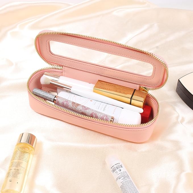 FFpaw Travel Clear Makeup Bag Set, TSA Approved Cosmetic Bag Case with Zipper Portable Makeup Pouch Toiletry Bag Women Traveling Cosmetic Organizer Storage Bag Car Organizer Car Essentials for Women