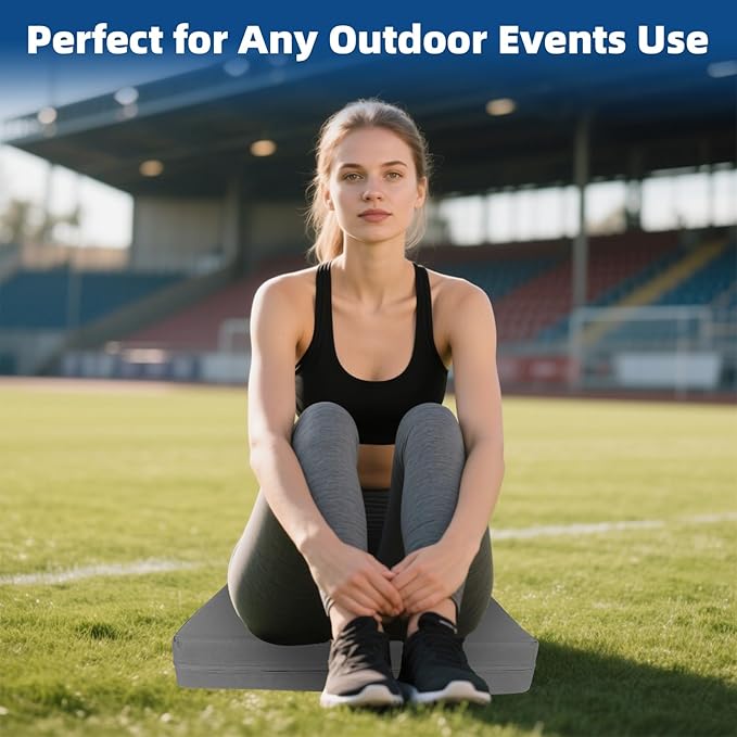 FirstGift 3.15" Thick Waterproof Stadium Seat Cushion for Bleachers, Portable Padded Chair for Sports Events, Concerts, Outdoor Mat – Lightweight & Comfortable