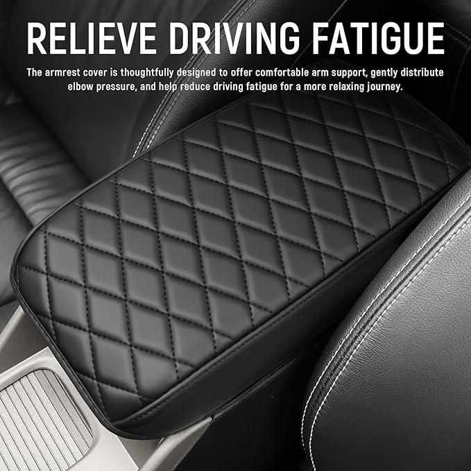 Bercicci Center Console Armrest Cover Compatible with Honda 2006-2011 Civic Sport Accessories Leather Material Center Console Liner Protection