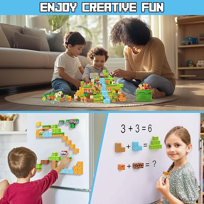 Fuwidvia Magnetic Blocks - 100PCS Magnets Cubes, Magnetic Building Blocks STEM Montessori Sensory Toys for 3 4 5 6 7 8-13 Year Old Boys Girls Birthday for Kids