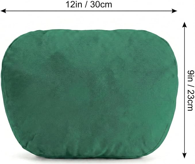 WELBRIT 2PCS Car Pillow for Car Neck Pillow for Driving Seat Lumbar Support Soft Cushion with Extra Filling Accessories Back Support for Travel Nap and Trips Sleeping (Green, Head)