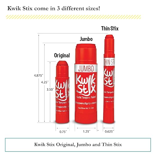 Kwik Stix Solid Tempera Paint Sticks, 96 Colors, Washable Paint Sticks for Kids, Super Quick Drying, Non-Toxic, Allergen Free, Paint Sticks Class Pack in Assorted Classic Colors, Paint for Kids and Toddlers