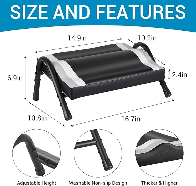 Foot Rest for Under Desk at Work,Ergonomic Foot Rest for Office Use, Heights,Relieving Pain in Lower Back,