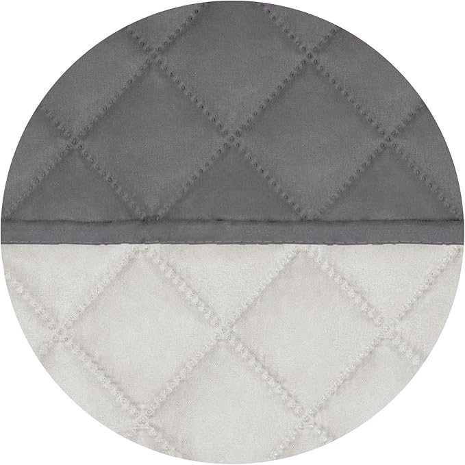 PureFit Reversible Quilted Sofa Cover, Water Resistant Slipcover Furniture Protector, Washable Couch Cover with Non Slip and Elastic Straps for Kids, Dogs, Pets (Recliner, Gray/Ivory)