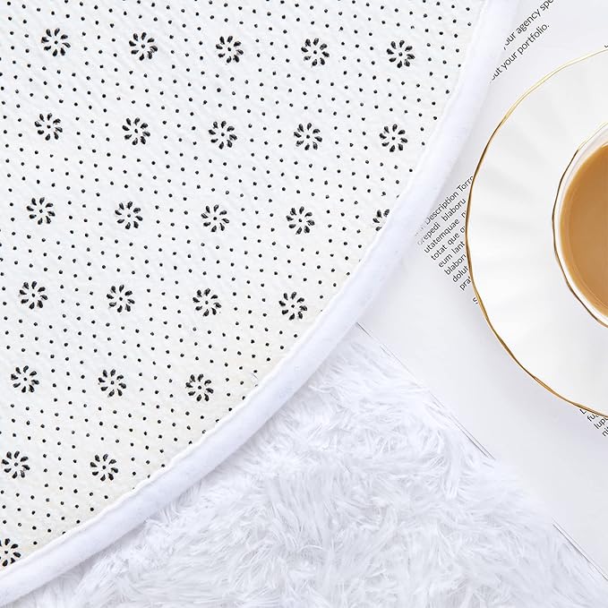 Noahas Ultra Soft Fluffy Bedroom Rugs Kids Room Carpet Modern Shaggy Area Rugs Home Decor 2.6' X 5.3', White