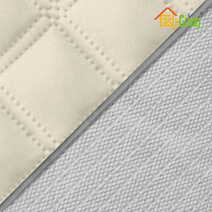 Easy-Going Waterproof Oversized Loveseat Covers Leakproof Couch Cover for 2 Cushion Couch Sofa Cover Washable Sofa Slipcover Non-Slip Furniture Protector with Pocket for Pets (Medium-XL, Ivory)