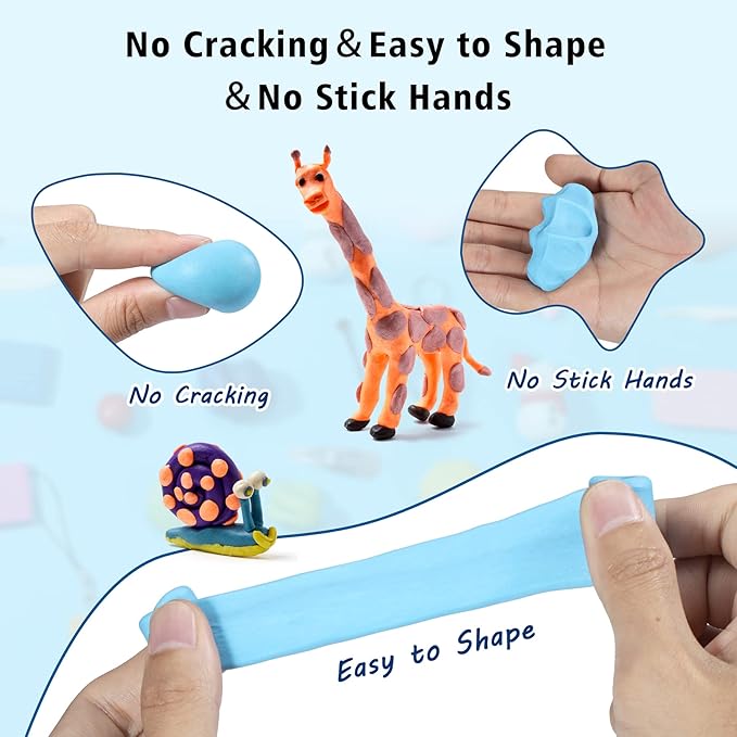 Aestd-ST Polymer Clay 72 Colors, Modeling Clay for Kids, Non-Sticky Easy to Shape Oven Bake Clay with Sculpting Tools, Holiday Gift for Kids and Artists.