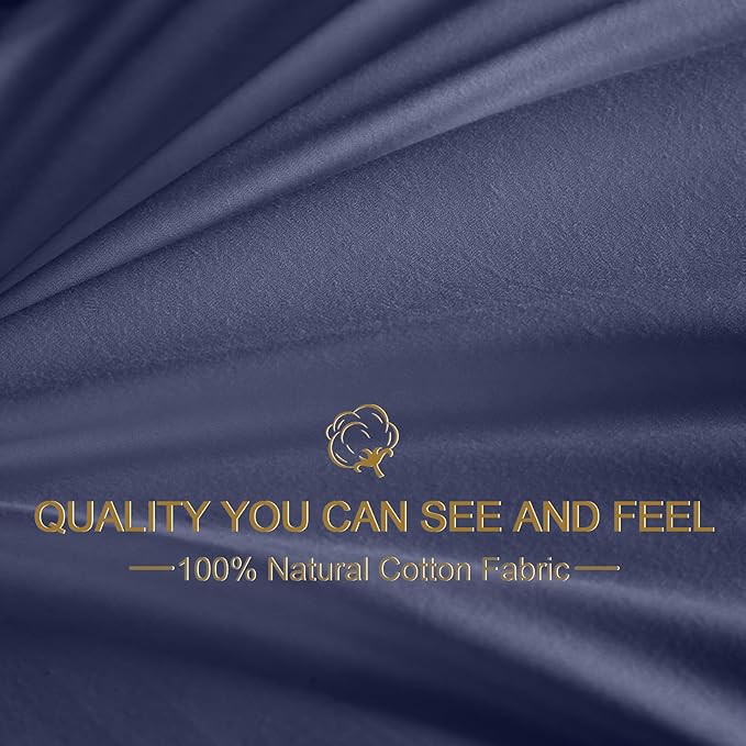 Goose Down Body Pillows for Adults, Large Body Pillow for Side Sleeper, Hugging Feather Body Pillow Insert, Cooling Full Length Long Pillow for Bed with 100% Organic Cotton Shell, Navy Blue 20"x72"