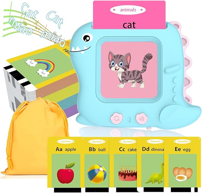 Pocket Speech Talking Flash Cards - 336 Sight Words Toddlers Montessori Audible Speech Buddy Early Learning Flashcards, Autism Sensory Toys Speech Therapy Materials for Toddler Age 3 4 5 Years Old B