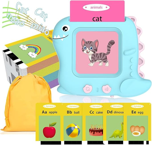 Pocket Speech Talking Flash Cards - 336 Sight Words Toddlers Montessori Audible Speech Buddy Early Learning Flashcards, Autism Sensory Toys Speech Therapy Materials for Toddler Age 3 4 5 Years Old B