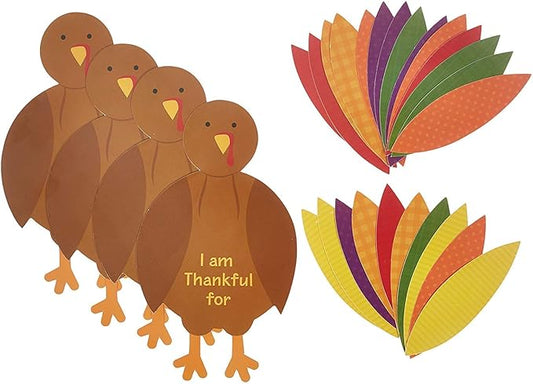 Amscan 3 Pack Thanksgiving Turkey Craft Kit | Makes 12 Turkeys | Party Activity