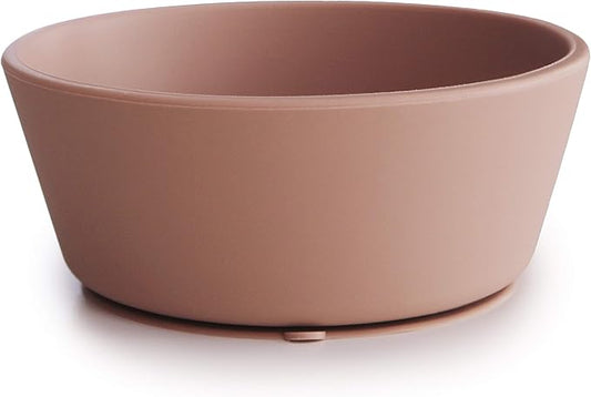 mushie Silicone Suction Bowl | BPA-Free Non-Slip Design (Blush)