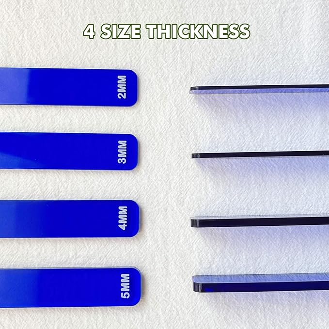 KEOKER Polymer Clay Depth Guide Set, 4 Size for Polymer Clay Thickness,Thickness Rolling Gauge, Roller Depth Guide, Depth Guide Polymer Clay