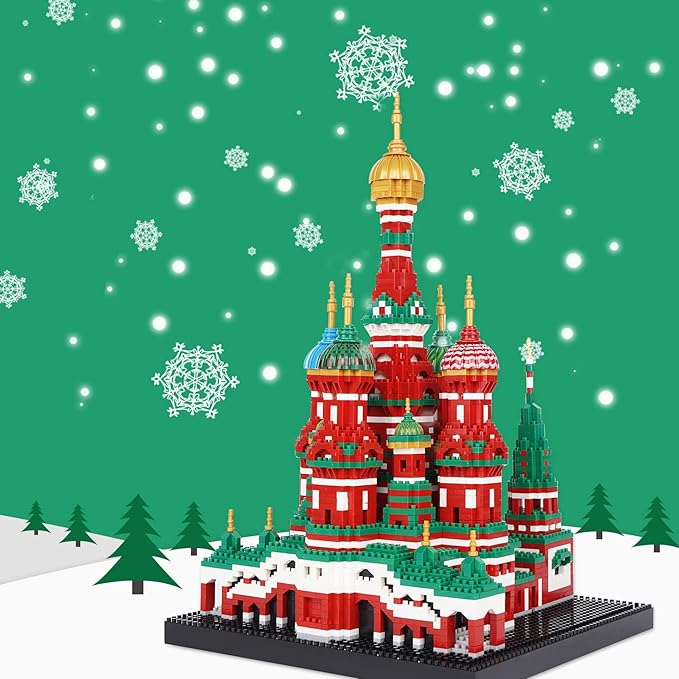 Building Block Set, Saint Basil's Cathedral Architecture Model Micro Mini Blocks, Educational Mini Blocks, 4300 PCS