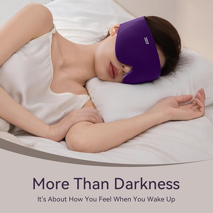 EVERY THINK Ultimate Comfort Sleep Mask for Side Sleepers - 3D Zero Pressure & 100% Light Blocking Eye Mask for Sleeping, Adjustable & Breathable for Women Men, Travel Essentials (Purple)