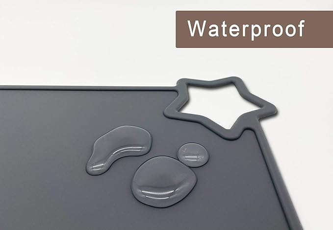 Moonkie Silicone Placemats for Baby & Kid, Stain-Proof Non-Slip Toddler Food Mats Eating Table Mat with 2 Packs