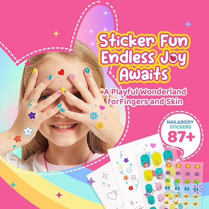 Kids Toys Bracelet Making Kit, Kid Make Up Kits for Kid Age 4-12 Jewelry Beads Toy Set, Preschool Toddler Girls Makeup Charms Set, Arts and Crafts for 4 5 6 7 8 9 10 11 12 Years Old Girl Birthday Gift