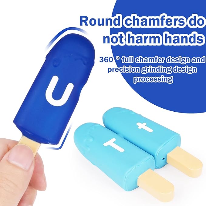 Toddler Alphabet Letters Matching Learning Toys，26 PCS Double - Sided ABC Letters Popsicle Toy Alphabet Match Game Color Sorting Recognition Fine Motor Skills Preschool Montessori Toys for Kids