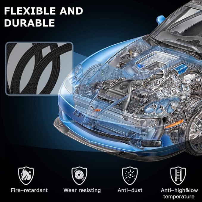 AGPTEK Cable Sleeve Cover, 10ft - 4/5 inch Desk Cord Organizer Cable Hider, Home Office Wire Management Computer TV Wire Loom Tubing, Pet Proof Cord Protector, from Cat Dog Chewing, Black