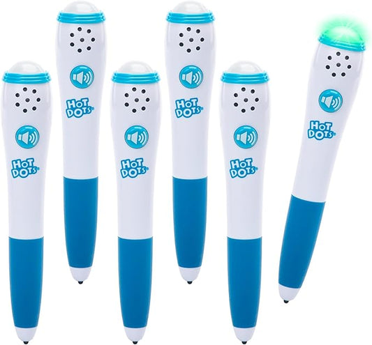 Educational Insights Hot Dots Light-Up Interactive Pen, Set of 6 Pens, Interactive Learning, Compatible with Any Hot Dots Set (Workbooks Not Included)