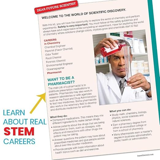 hand2mind Fizz Chemistry Science Kit for Kids Ages 8-12, 32 Science Experiments and Fact-Filled Guide, Make Your Own Foam and Crystals, Educational Home Learning, Homeschool Science Kits