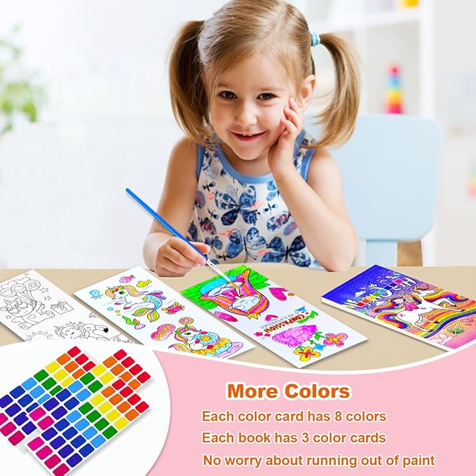 BAOXUE Water Color Paint Sets for Kids, Pocket Watercolor Painting coloring Book, Paint With Water Books for Kids Ages 4-8, Art Craft Set for Girls Boys Drawing with Brush