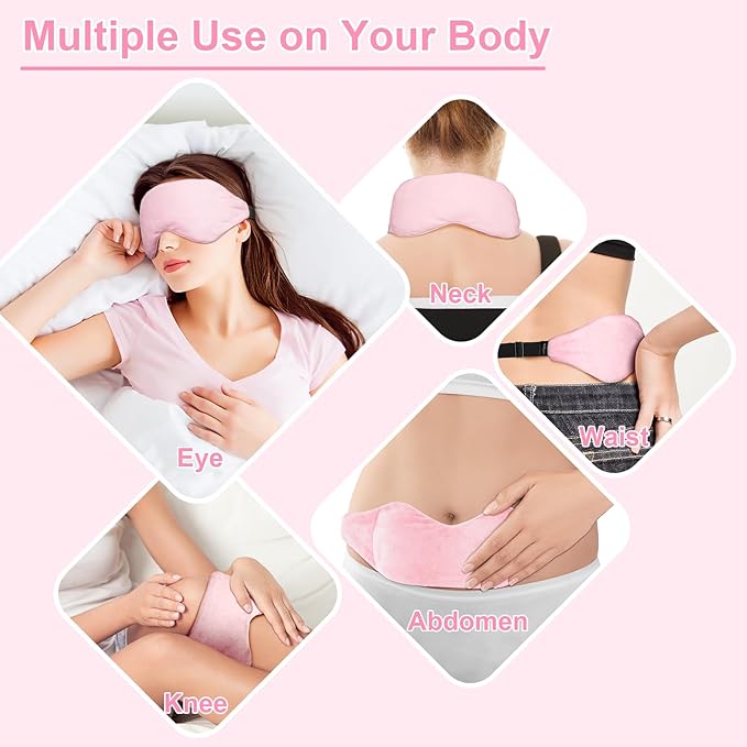 BeHoomi Weighted Eye Mask for Sleeping, Soft Heated Eye Mask, Moist Heat Warm Compress for Eyes, Natural Rose & Flaxseeds Microwave Reusable Sleep Mask, Must Haves for Women Spa, Home, Office