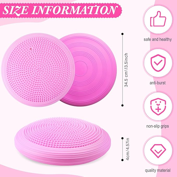 Libima 4 Pcs Wiggle Seat Inflated Wobble Cushion for Sensory Kid 13 Inches Balance Disc Flexible Seating for Classroom Sensory Pad for Chair Wiggle Cushion
