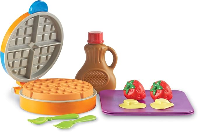 Learning Resources New Sprouts Waffle Time, Pretend Play Food Set, Kids Play Food Set, Play Food, Learning Toys, 14 Piece Set, Ages 18 mos+
