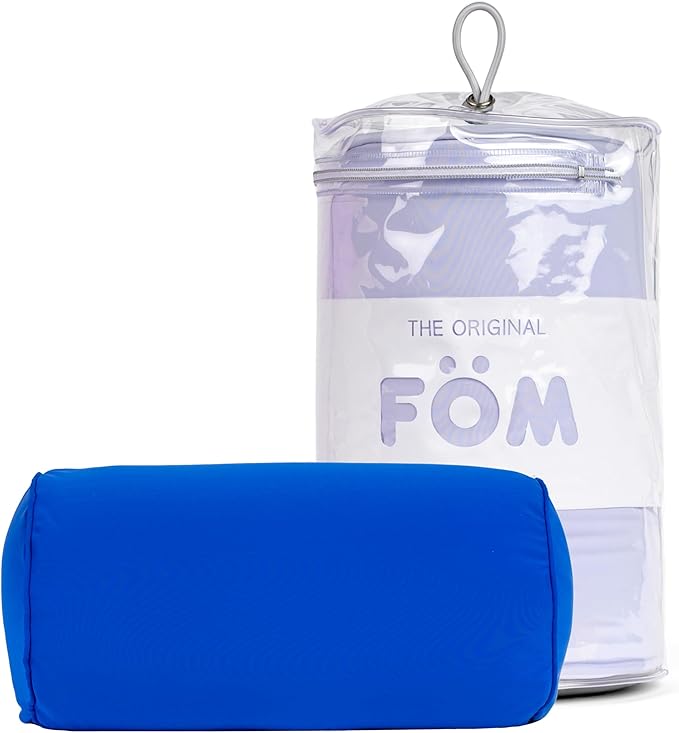 Brookstone Squishy FOM Cushion Pillow - The Original Stretchy, Comfy, Colorful Pillow for Neck, Lumbar Support, and Bed - for Sleeping, Car, Travel, Small, Blue, 12 x 7 Inches