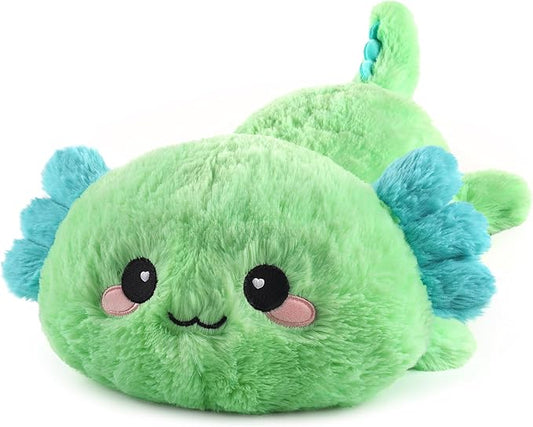 Cuckool Mint Axolotl Stuffed Animals, Microwavable Stuffed Animals Heating Pad for Cramps, Pain Stress Relief, Heatable & Coolable Lavender Scented Plush Toys for Anxiety, Women & Kids Bedtime