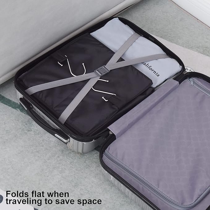 GRANNY SAYS 4-Shelf Hanging Organizer, Closet Hanging Shelves, Closet Hanging Storage Organizers, Organization for Bedroom, Living Room, Baby Nursery, Camper Accessories, Black, 2-Pack