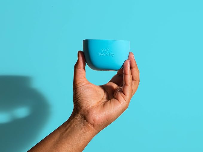 Avanchy Baby Bowls Silicone MINI Prep Bowl Set for Babies Kids Toddler for Feeding Food 4 oz, Orange