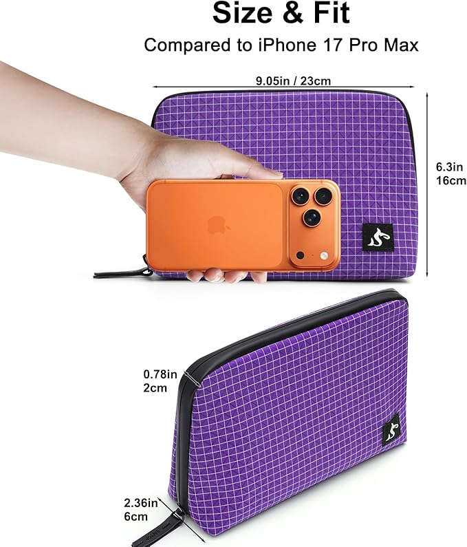 SIMTOP Cord Organizer Travel Small Tech Bag Pouch Case for Cords, Charger, Hard Drive, Power Bank – Water-Resistant Electronics Organizer, Small Portable Gadget Case for Travel