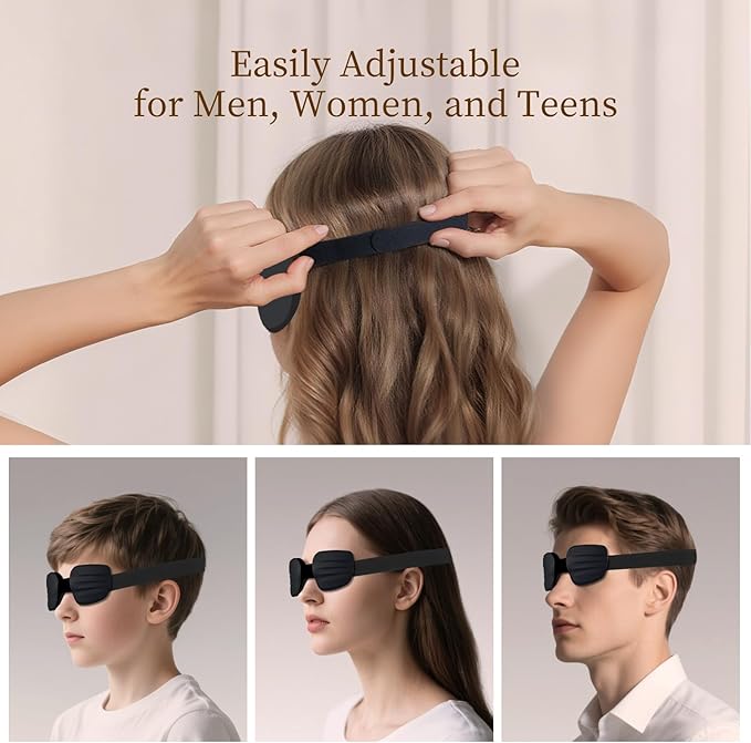 CLOZIA Sleep Mask for Men Women, Adjustable Sleeping Eye Mask, 100% Blocking Eye Masks for Sleep, Soft Comfortable for Travel & Shift Work, Black