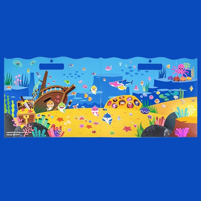 Horizon Group USA Baby Shark Sticker Play Set - 100 Reusable Puffy Stickers – Baby Shark Sticker Bundle for Kids Ages 3 and Up